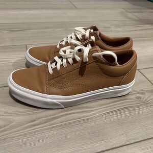 Vans Women Old Skool - Tawny Leather Brown Women's Size 7
